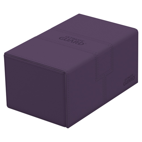 Ultimate Guard Twin Flip'n'Tray 160+ XenoSkin Violet – 160 Cartes Double Sleeve – Compartiments Accessoires – Aimant Puissant – Boîte Premium