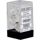 Translucent 7-Piece Dice Set (Clear/White) Dice