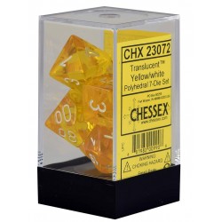 Translucent 7-Piece Dice Set (Yellow/White) Dice