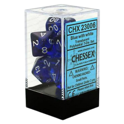 Translucent 7-Piece Dice Set (Blue/White) Dice