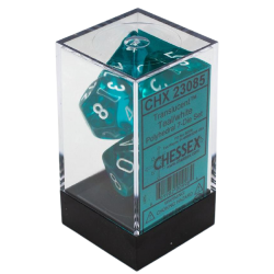 Translucent 7-Piece Dice Set (Teal/White) Dice