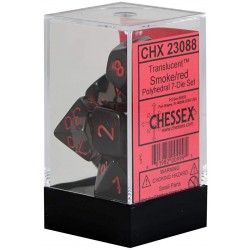 Translucent 7-Piece Dice Set (Smoke/Red) Dice