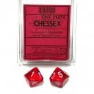 Translucent 10-Piece D10 Dice Set (Red/White) Dice