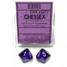 Translucent 10-Piece D10 Dice Set (Purple/White) Dice