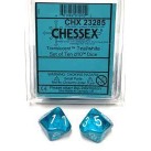 Translucent 10-Piece D10 Dice Set (Teal/White) Dice