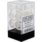 Translucent 12-Piece D6 Dice Set (Clear/White) Dice