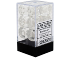 Translucent 12-Piece D6 Dice Set (Clear/White)