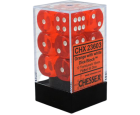 Translucent Set of 12 D6 Dice (Orange/White)