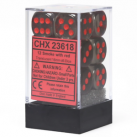 Speckled 12-Piece D6 Dice Set (Smoke/Red) Dice