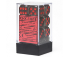 Speckled 12-Piece D6 Dice Set (Smoke/Red)