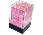 Translucent 36-Piece D6 Dice Set (Pink/White)