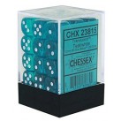 Translucent 36-Piece D6 Dice Set (Teal/White) Dice