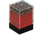 Translucent 36-Piece D6 Dice Set (Smoke/Red)