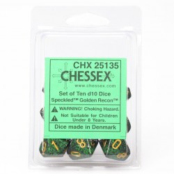 Speckled Golden Recon 10-Piece D10 Dice  Dice