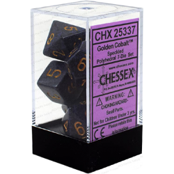 Speckled 7-Piece Dice Set (Golden Cobalt) Dice