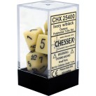 Opaque 7-Piece Dice Set (Ivory/Black)