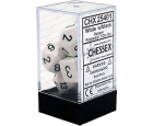 Opaque 7-Piece Dice Set (White/Black)