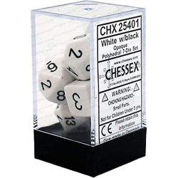 Opaque 7-Piece Dice Set (White/Black) Dice