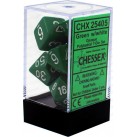 Opaque 7-Piece Dice Set (Green/White)