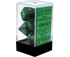 Opaque 7-Piece Dice Set (Green/White)