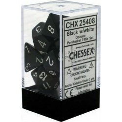 Opaque 7-Piece Dice Set (Black/White) Dice