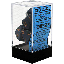 Opaque 7-Piece Dice Set (Dusty Blue/Copper) Dice