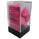 Opaque 7-Piece Dice Set (Pink/White)