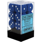 Opaque 12-Piece D6 Dice Set (Blue/White) Dice