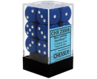 Opaque 12-Piece D6 Dice Set (Blue/White)