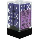 Opaque Set of 12 D6 Dice (Purple/White) Dice