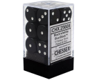 Opaque Set of 12 D6 Dice (Black/White)