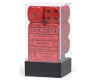 Opaque Set of 12 D6 Dice (Red/Black)