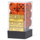 Speckled Set of 12 D6 Dice (Fire) 16mm Dice