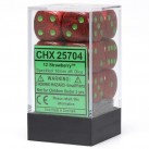 Speckled Set of 12 D6 Dice (Strawberry) 16mm Dice