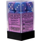Speckled Set of 12 D6 Dice (Silver Tetra) 16mm Dice
