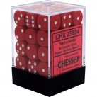 Opaque Set of 36 D6 Dice (Red/White) 12mm