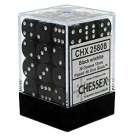 Opaque Set of 36 D6 Dice (Black/White) 12mm Dice