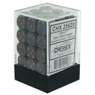 Opaque Set of 36 D6 Dice (Dark Grey/Copper) 12mm