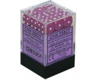 Opaque Set of 36 D6 Dice (Light Purple/White)