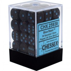 Speckled Set of 36 D6 Dice (Blue Stars) 12mm Dice