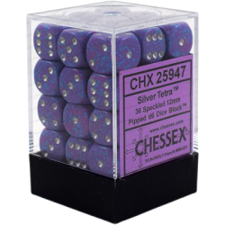 Speckled Set of 36 D6 Dice (Silver Tetra) Dice