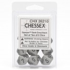 Opaque Set of 10 D10 Dice (Dark Grey/Black)