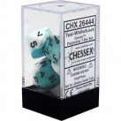 Gemini 7-Die Set (Teal-White/Black) Dice