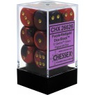 Gemini Set of 12 D6 Dice (Purple-Red/Gold) 16mm Dice