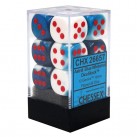 Gemini Set of 12 D6 Dice (Astral-Blue/Red) 16mm Dice