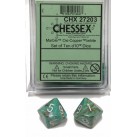 Marble Set of 10 D10 Dice (Oxi-Copper/White)