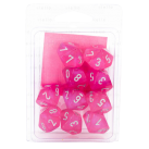 Borealis Set of 10 D10 Dice (Pink/Silver)