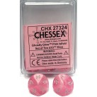 Ghostly Glow Set of 10 D10 Dice (Pink/Silver)