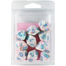 Festive Set of 10 D10 Dice (Pop-Art/Blue) Dice