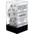 Frosted 7-Piece Dice Set (Clear/Black) Dice
